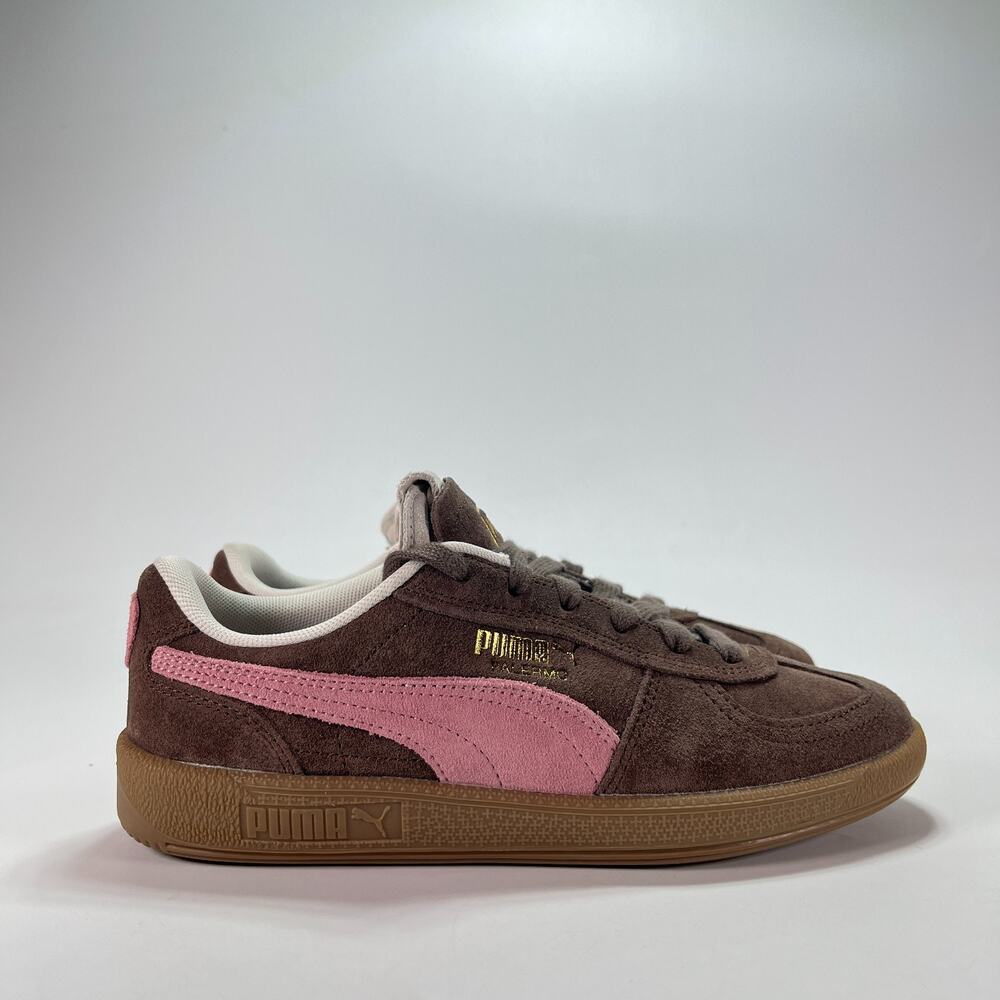 Puma Palermo Brown Pink Suede Gum Low Top Casual Sneakers 406302-03 Women's Sz 7